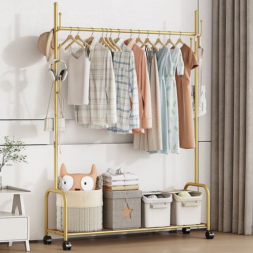 晾衣架落地家用卧室挂衣服折叠