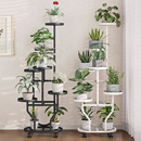花架子可移动带轮阳台置物架落地式 客厅铁艺多层花盆托架室内家用