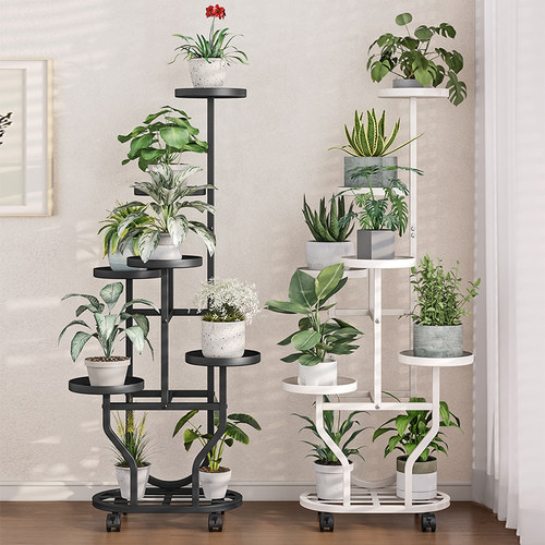 花架子可移动带轮阳台置物架落地