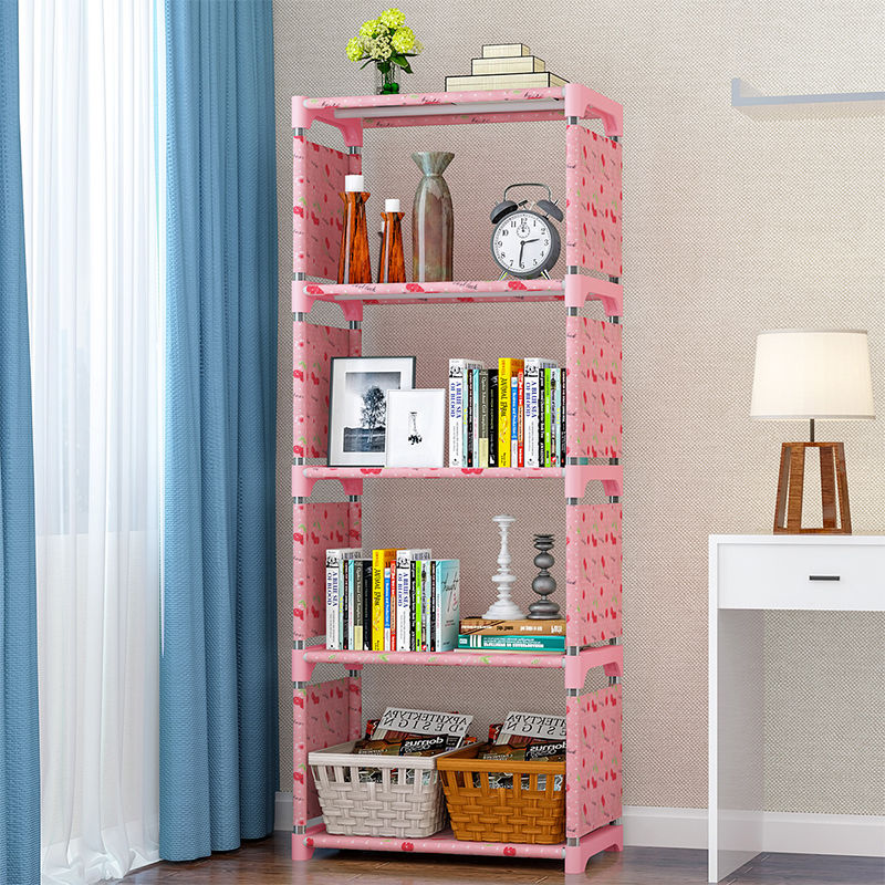简易书架儿童落地多层书柜置物架学生家用组装收纳层架子卧室书橱