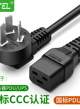 国标美标欧标英规转C19横插尾UPS/PDU服务器1.5平16A大功率电源线