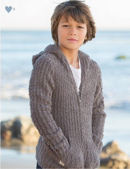 代购男童装针织软绵绵带帽衫卫衣