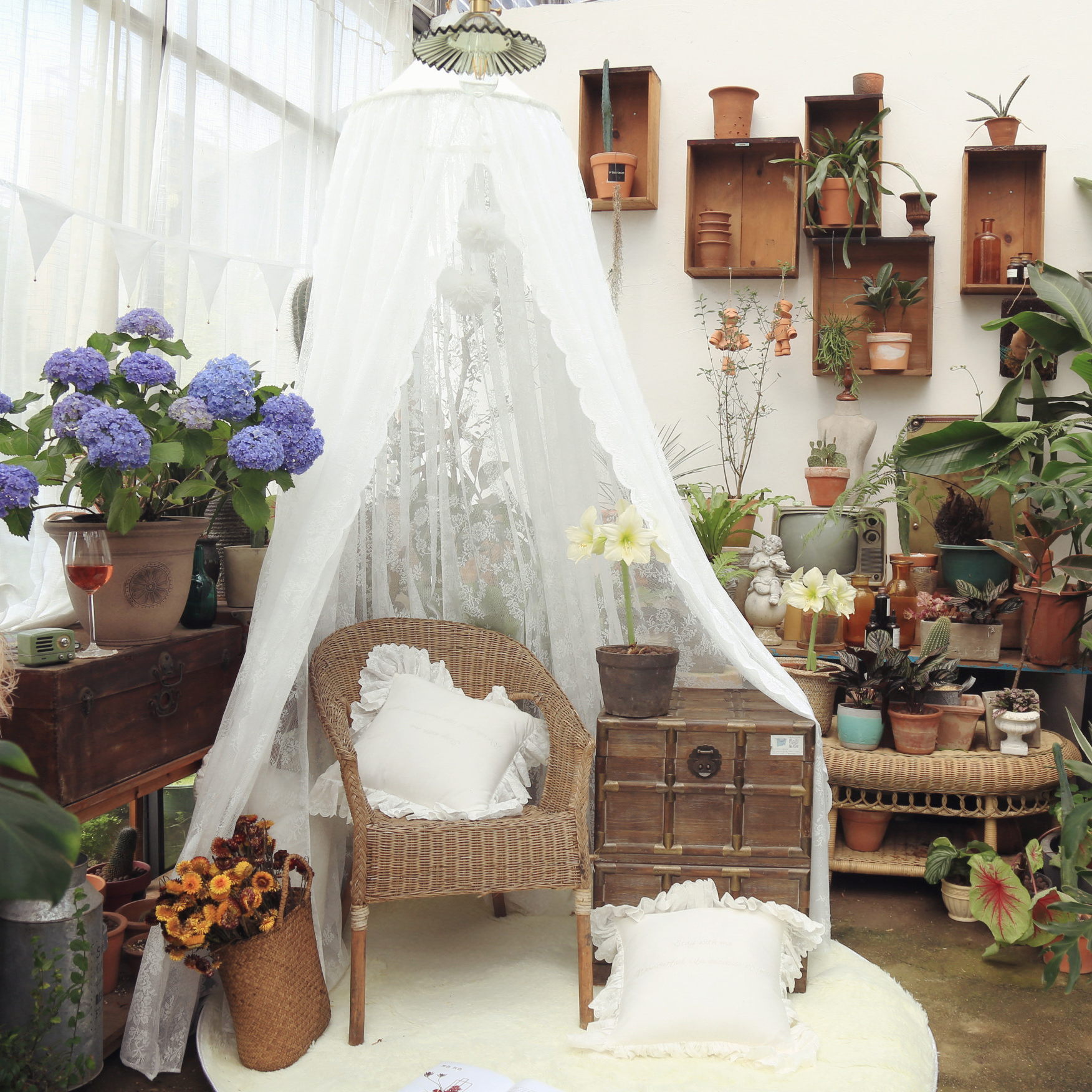 蕾丝幔帐法式优雅吸顶蚊帐装饰