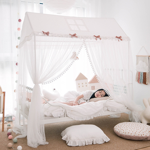 蚊帐床上小房子防蚊帐篷儿童房床幔家用公主风分床神器游戏屋床帘