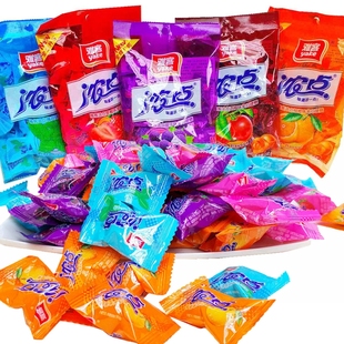 雅客浓点夹心硬糖100g/袋薄荷糖葡萄味硬糖话梅喜糖独立包装糖果