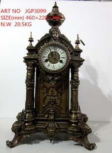 发条上弦报时台钟仿古董欧洲回流坐钟 钟表黄铜做旧机械座钟老式