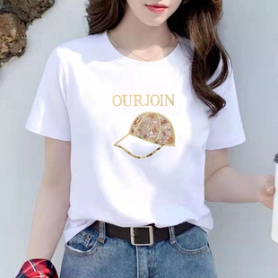 东莞虎门女装短袖T恤女白色内搭韩版体桖夏季杭州四季青精品女装