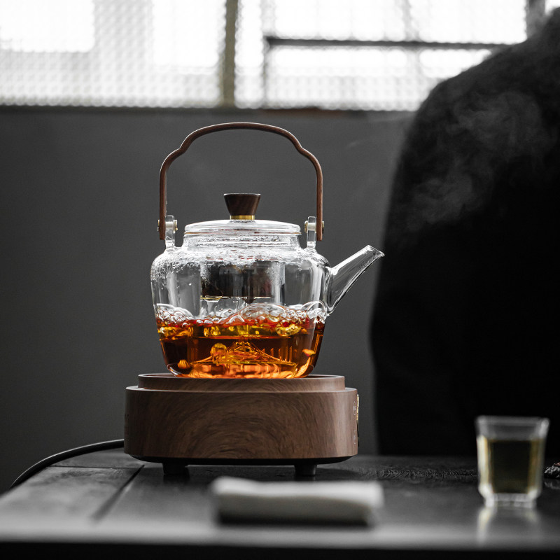 玻璃泡茶壶大号家用耐高温高档蒸煮两用内胆镶锡电陶炉专用煮茶壶