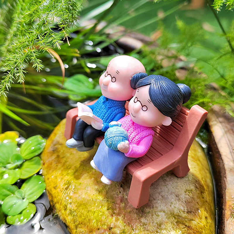 迷你爷爷奶奶微景观小摆件