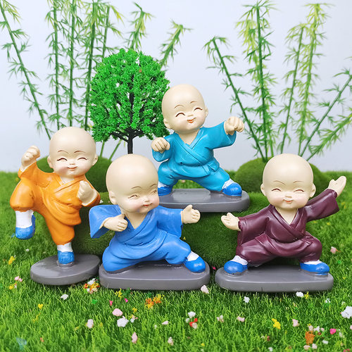 迷你禅意风多肉造景汽车小沙弥