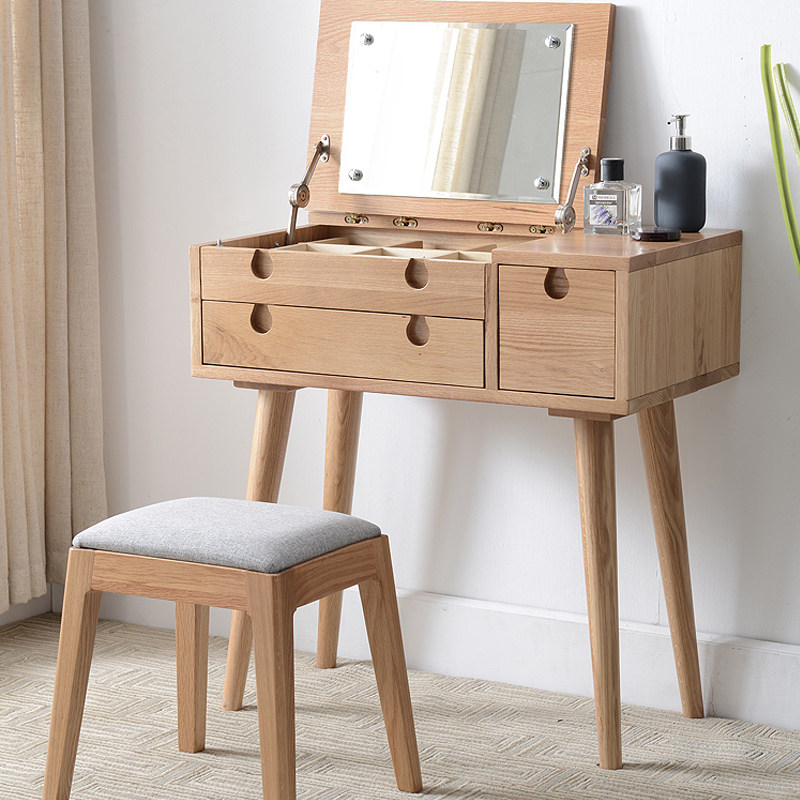 北欧实木梳妆台卧室现代简约多功能化妆桌ins网红翻盖化妆桌凳子|ruв категории жилой мебели, Таблица класса, комод/стол - от Buy2taobao.com для оказания профессиональной услуги покупки агента Taobao