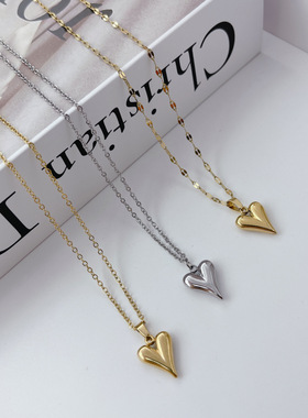 爱心项链锁骨链女轻奢嘻哈ins小众设计个性高级感日韩网红锁骨链