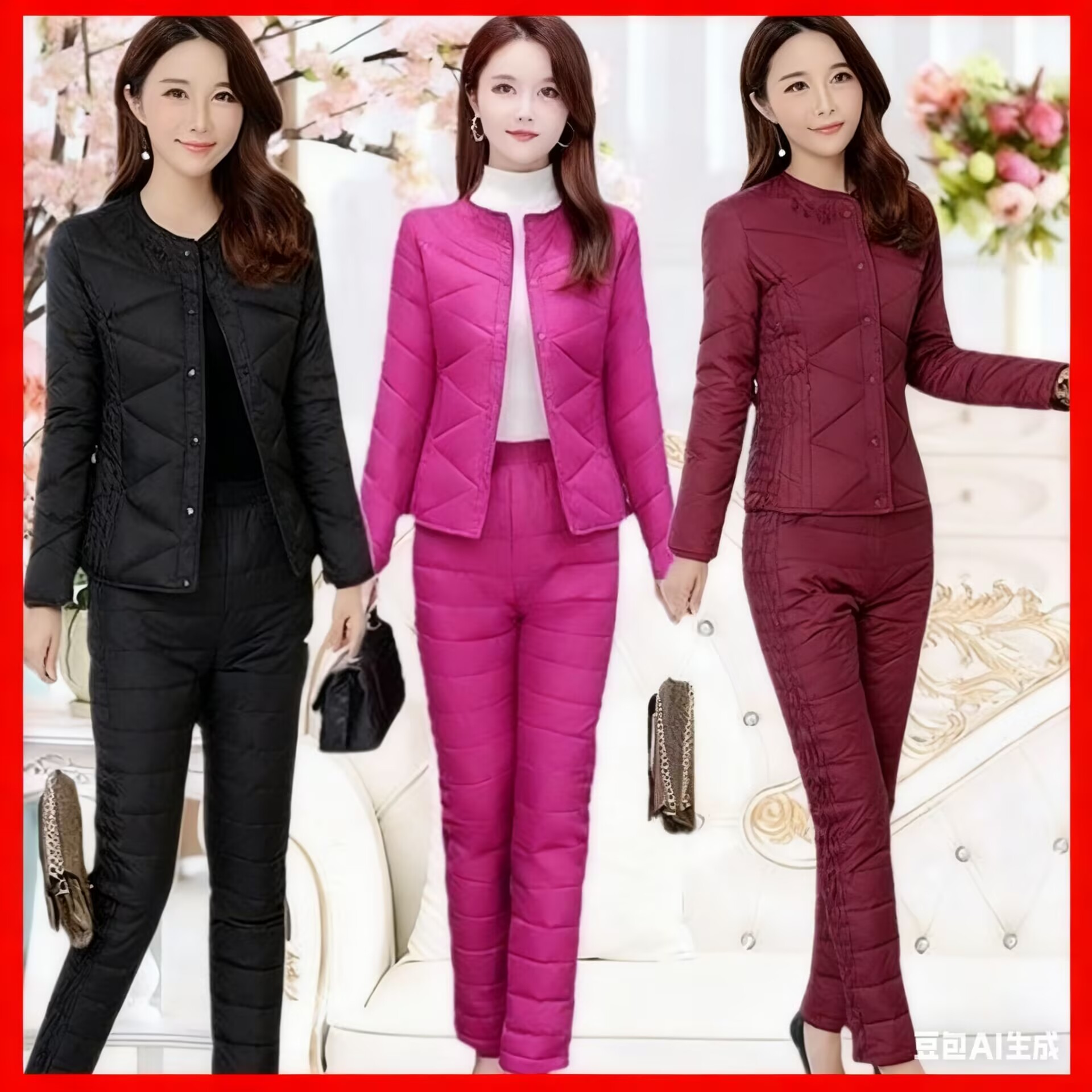 中老年男款女羽绒服内胆保暖套装加厚内穿贴身两件套轻薄爸爸妈妈