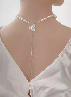 厂家一件代发2025爆款甜美小清新锁骨链轻奢项链珍珠项链高级感