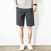 休闲西装 宽松5分超薄潮流百搭薄款 短裤 夏季 男士 五分裤 垂感短西裤