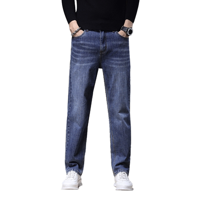 弹力牛仔裤男士直筒宽松休闲长裤