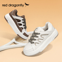 红蜻蜓2022新款波普编织系带出街潮流舒适小白鞋时尚厚底休闲鞋