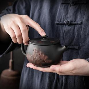紫陶茶壶家用冲茶器茶杯单壶手工泡茶壶复古功夫茶具泡茶壶