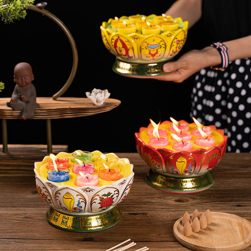 陶瓷家居八吉祥七星寺庙烛台