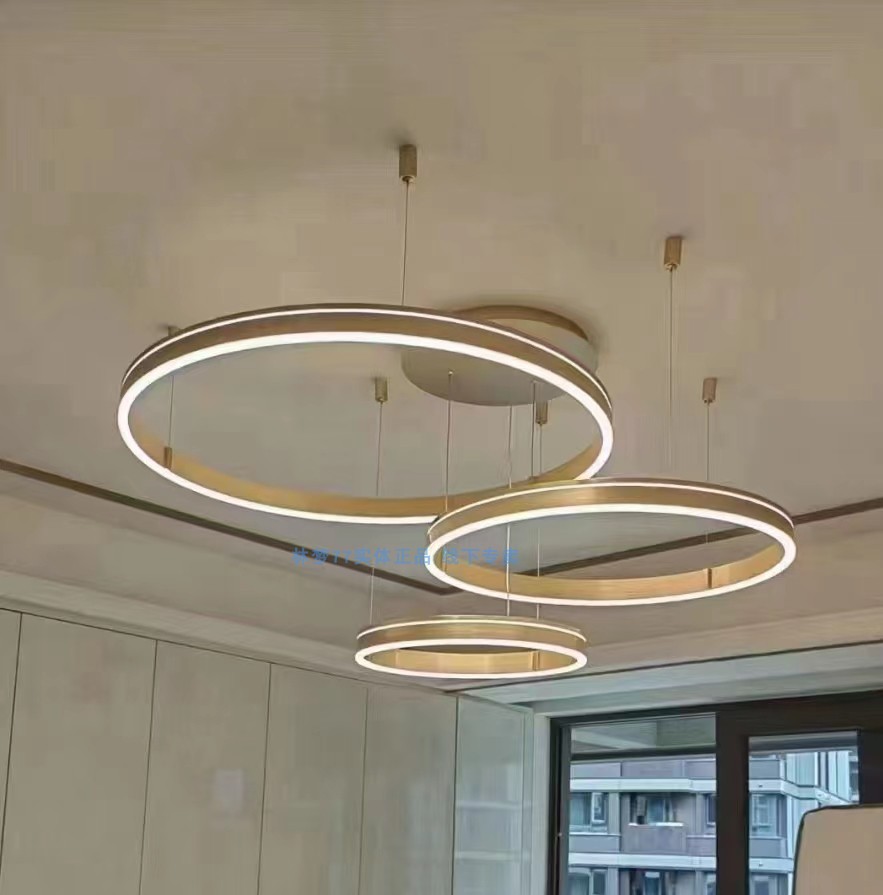 线下实体店灯具 极光环形吊线灯客厅餐厅楼梯灯极简现代装饰安装
