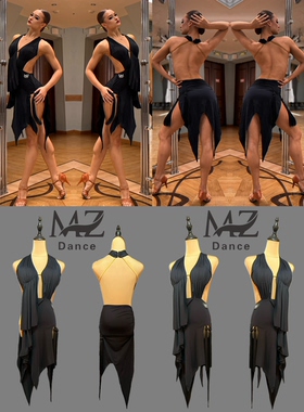 MZDance L-059成人女拉丁舞服夏季露背不规则显瘦拉丁舞连衣裙