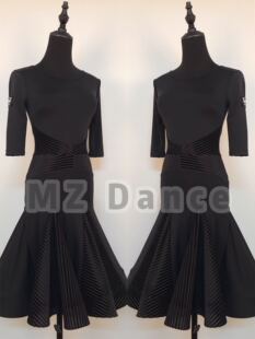 MZDance新款L-23成人女士拉丁舞裙院校艺考修身包臀超大摆连衣裙