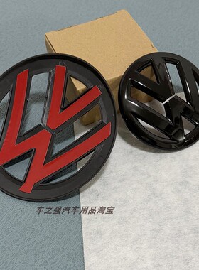适用大众06 08 12 21款速腾CC探歌改装黑色车标贴前中网标后尾标