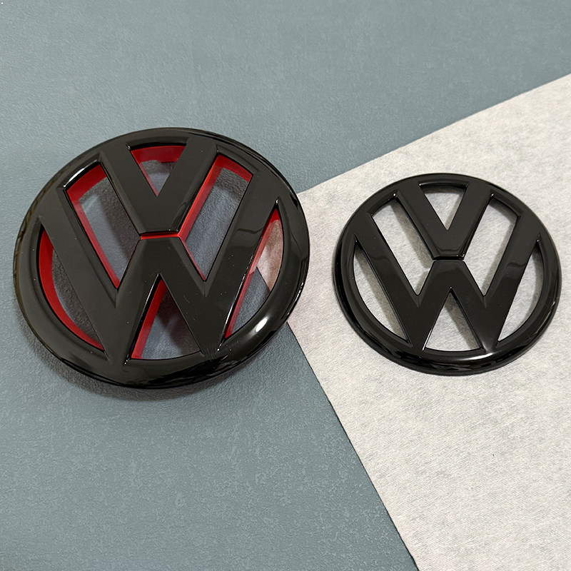 适用大众高尔夫5GTI 前车标GOLF6改装中网标后尾标后备箱黑红车标