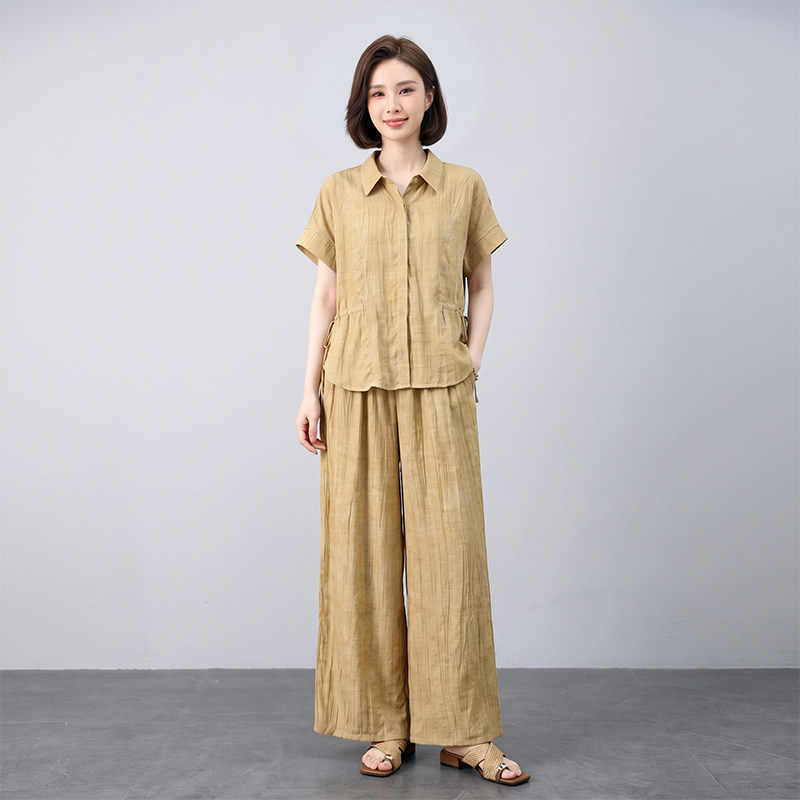 人棉套装2026新款女装夏今年流行爆款洋气减龄中年妈妈装两件套