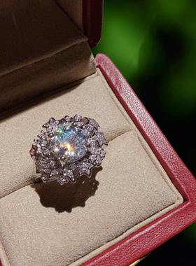 珠宝 紫水晶蛋面裙边拉丝贝珠戒指 宴会高定 莫奈紫藤花锆石项链