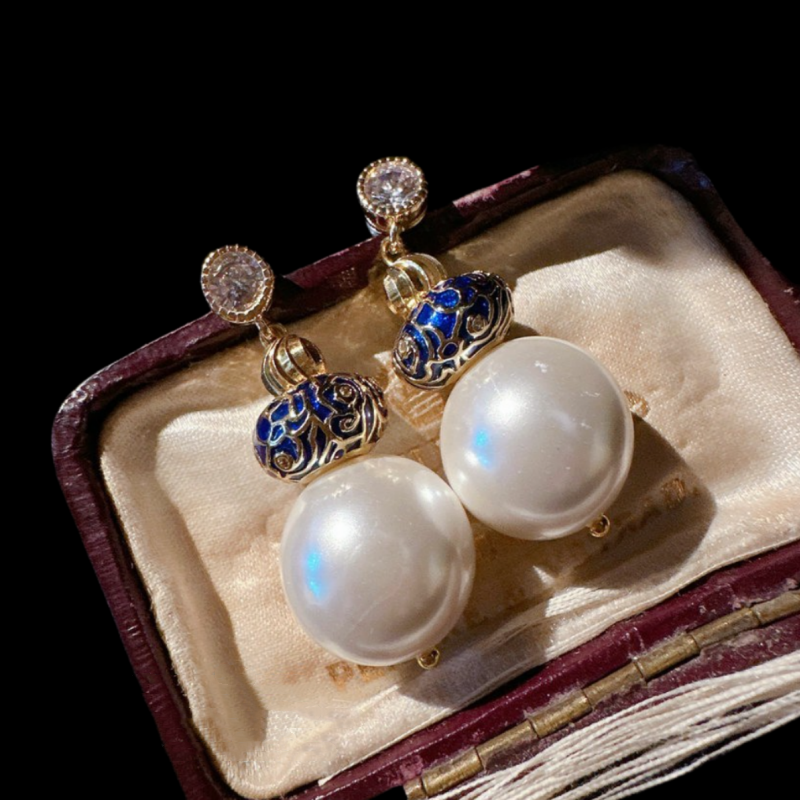 泡泡马贝水滴珍珠项链 富丽堂皇 镀18K金 贝母月亮锆石项链 叠戴