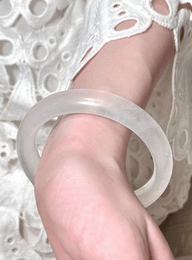 水灵水灵 公主笑冰翠手镯 新中式 荔枝冻水沫玉缅甸石英岩玉手镯