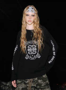 SMILEDDD【月痕】哥特长袖插肩袖宽松街头复古慵懒跳舞爵士舞上衣