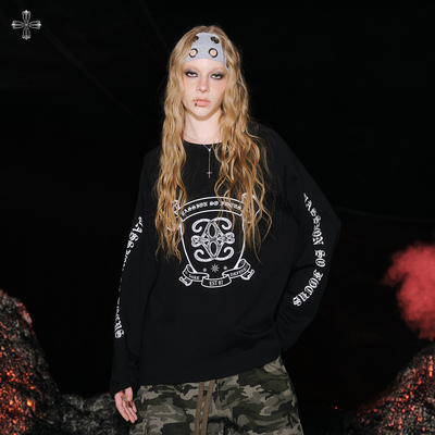 月痕系列哥特长袖宽松跳舞上衣