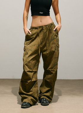 SMILE DDD荆棘工装落伞裤夏轻薄耐磨运动透气宽松嘻哈街舞工装裤