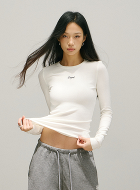 SMILE DDD基础长袖女正肩修身显瘦上衣弹力舒适休闲百搭女打底衫