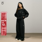 SMILE 慵懒休闲卫衣 脚可调节美式 DDD斜肩套装 黑色220g舒适亲肤裤