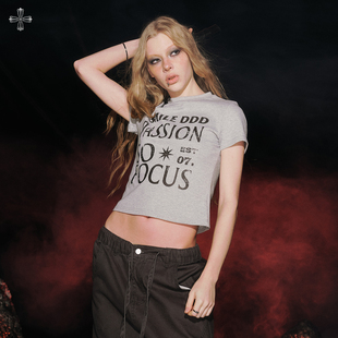 T恤美式 SMILE 大印花短款 正肩短袖 辣妹露腰跳舞爵士舞上衣 DDD