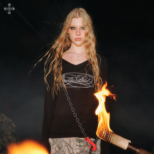 长袖 V领长款 宽松街头辣妹跳舞爵士舞休闲上衣 月石 SMILEDDD