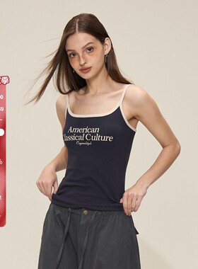 SMILE DDD美式嘻哈背心复古休闲辣妹显瘦外穿字母印花无袖吊带女