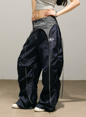 SMILE DDD褶皱纸袋裤140g轻薄透气裤脚可调节美式街头休闲运动裤