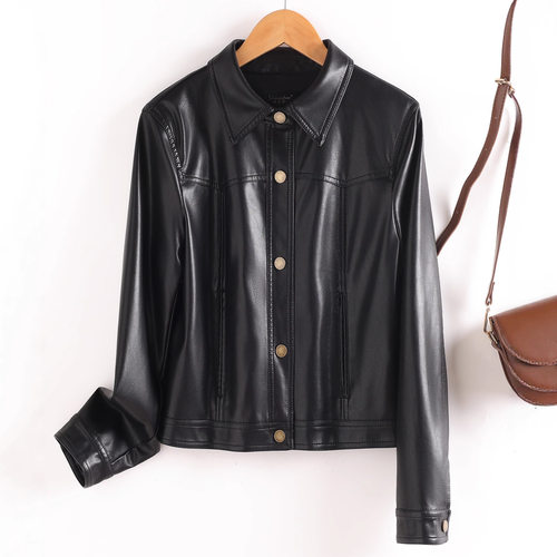 今年流行特惠2025新款海宁真皮皮衣女短款修身春秋季百搭皮夹克