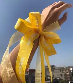 毛不易李宇春刘宇宁同款明星周边应援手环黄色丝带定制logo印字