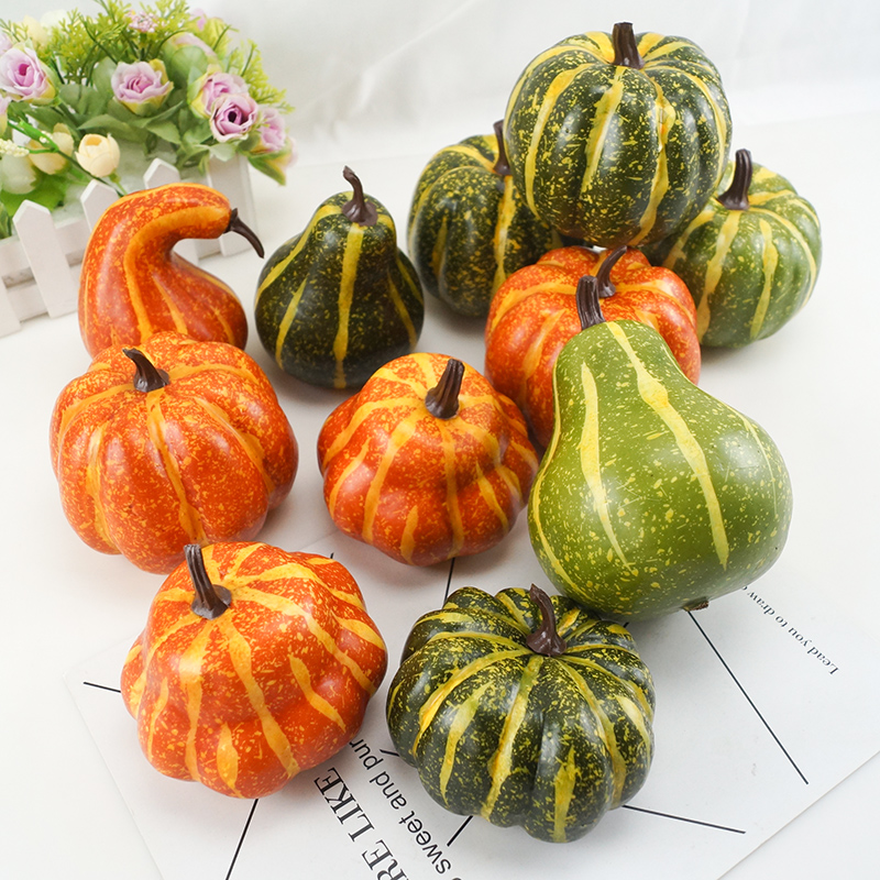 仿真南瓜模型塑料假南瓜万圣节商场DIY场景布置摆件水果装饰道具