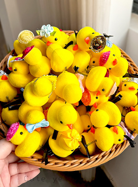 卖萌神器小黄鸭发夹弹簧头饰班级幼儿园礼品儿童装饰头饰发饰品