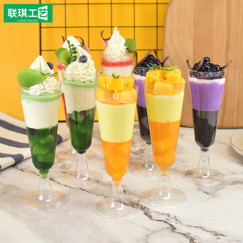 高脚杯仿真蛋糕模型 咖啡店橱窗假甜品点心展示摆件美食拍摄道具