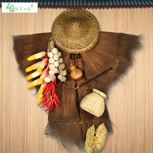 农家乐蓑衣斗笠挂件蓑笠披肩簸箕草鞋怀旧手工艺品摆设装饰道具