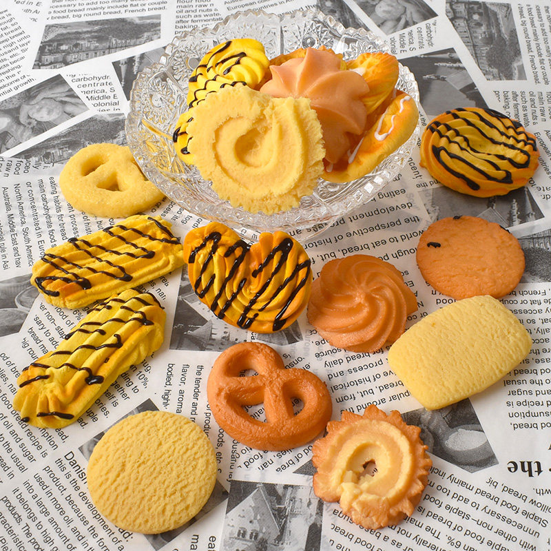 仿真曲奇饼干模型桃酥威化饼干假食物道具认知教具蛋糕店美陈摆件