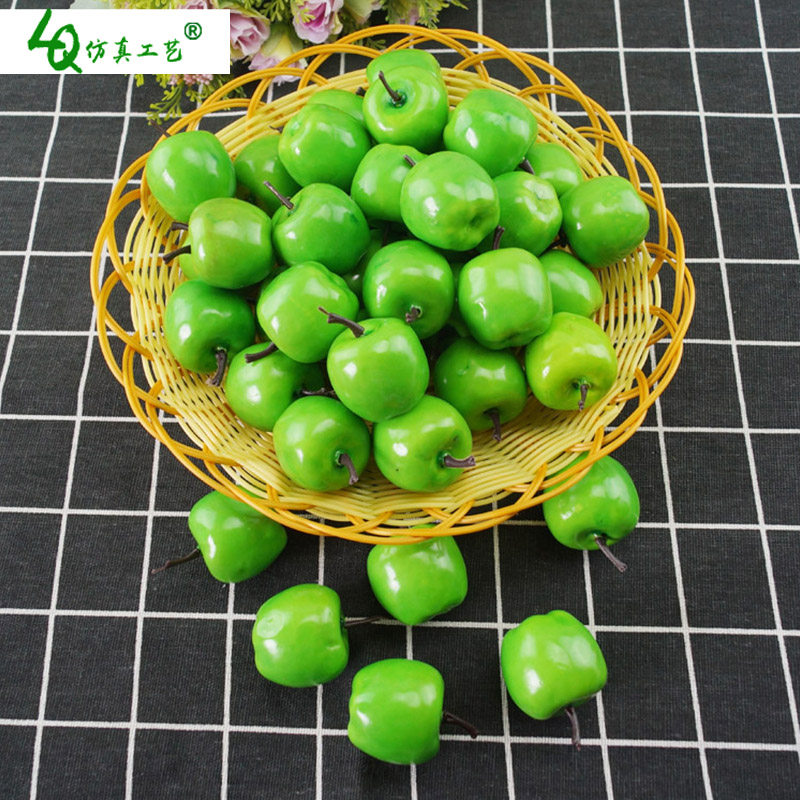 仿真迷你青苹果小水果假水果迷你小青苹果绿苹果家居酒店早教道具