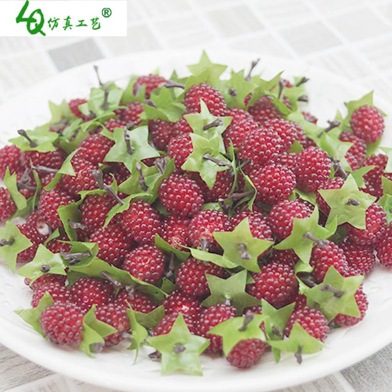 仿真树莓假树莓枝 桑葚桑果枝草莓树枝模型花瓶插枝素描画室道具